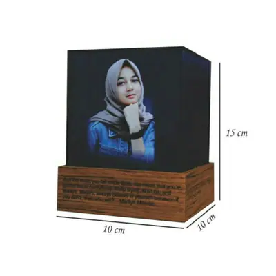 Lampu Akrilik Custom 5 Sisi Rechargeable